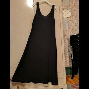 J Crew Black Sleeveless Silk Midi Dress